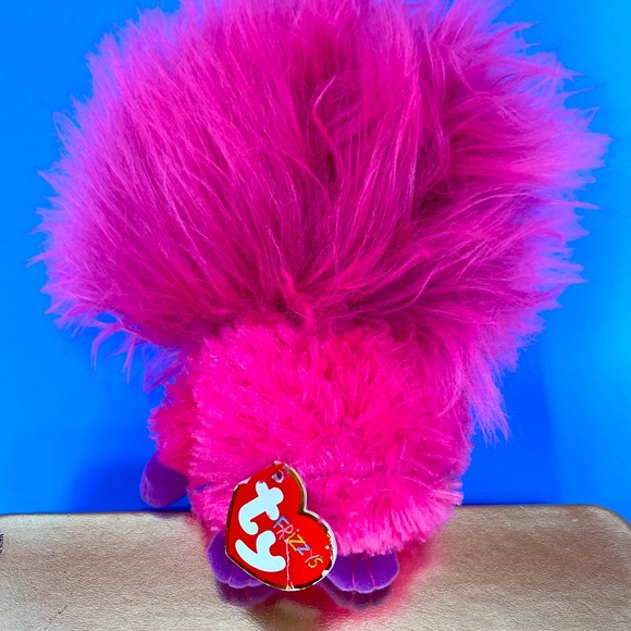 TY FRIZZYS COLLECTION 2015 NWT ZEEZEE WILD HAIR PINK MONSTER BIRTHDAY MAY 15 - Picture 4 of 9